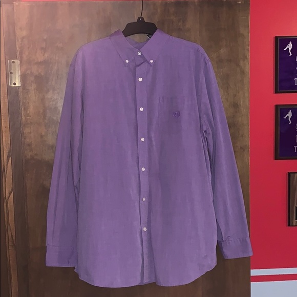 Chaps Purple Button Up - Picture 1 of 6